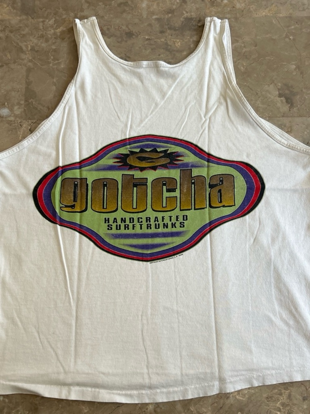 Vintage 1996 Gotcha Handcrafted Surf Trunks Tank Top XL Made USA